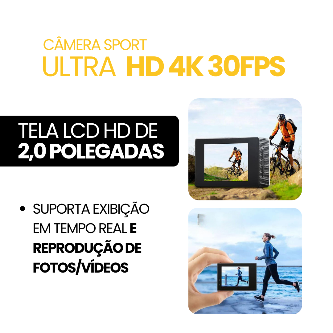 Câmera Sport Ultra HD 4K/30fps WiFi 2.0 | BIKE FRIDAY