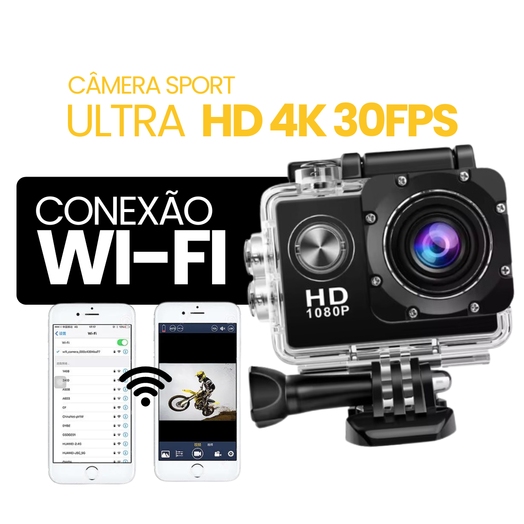 Câmera Sport Ultra HD 4K/30fps WiFi 2.0 | BIKE FRIDAY